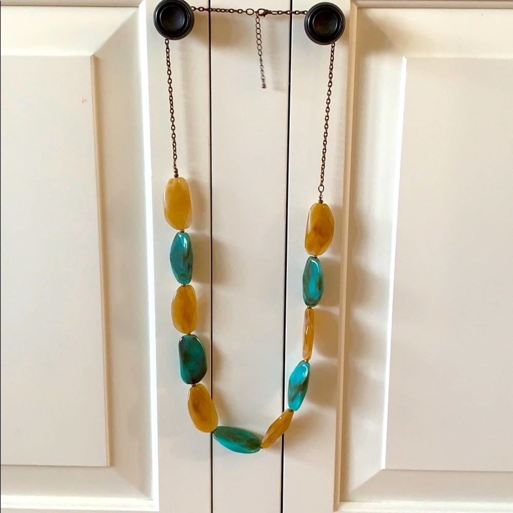 Long faux stone necklace